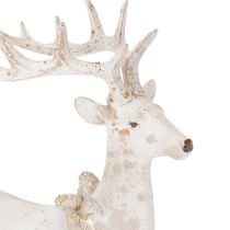 Artikel Dekorativ figur av sittande hjort med horn, 30 cm