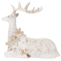 Artikel Dekorativ figur av sittande hjort med horn, 30 cm