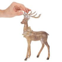 Artikel Dekorativ figur av en hjort med horn, för stående, juldekoration, 28 cm
