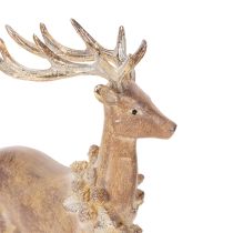 Artikel Dekorativ figur av en hjort med horn, för stående, juldekoration, 28 cm