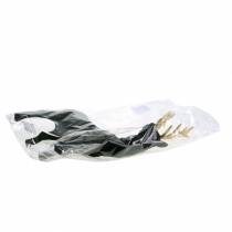 Artikel Deco rådjur flockade svart, guld 40cm