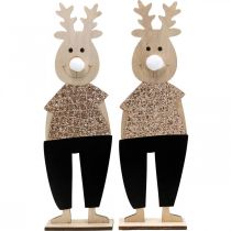 Artikel Ren trä dekorativ figur standee jul 12×6,5cm H45cm 2st