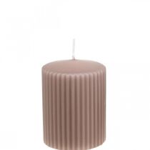 Artikel Pelarljus gammalrosa räfflade ljus 70/90mm 4 st
