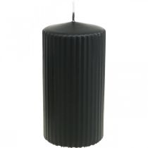 Artikel Pelarljus svart räfflade ljus 70/130mm 4 st