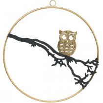 Artikel Fönsterdekor uggla på gren höst, dekorativ ring metall 22cm