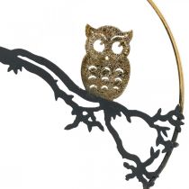 Artikel Fönsterdekor uggla på gren höst, dekorativ ring metall 22cm