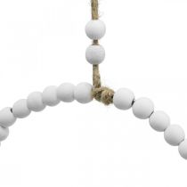 Artikel Dekorativ träring Shabby Chic vit Ø19cm, bröllop, vår, dörrdekoration, set om 4
