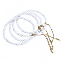 Artikel Dekorativ träring Shabby Chic vit Ø19cm, bröllop, vår, dörrdekoration, set om 4