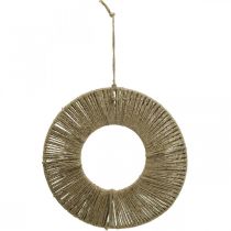 Artikel Ringklädd, sommardekoration, dekorativ ring att hänga upp, naturfärger i bohostil, silver Ø29,5 cm