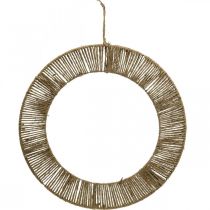 Väggdekoration, sommar, ring för upphängning, boho-stil, dekorativ ringklädd natur, silver Ø49cm