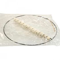 Artikel Dekorativ ring, metall, träpärlor, Ø30cm, svart, vit, naturlig, set om 4
