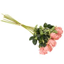 Artikel Konstgjorda rosblommor i ett knippe, lång stjälk 62 cm, 12 stycken