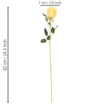 Artikel Konstgjord ros med lång stjälk, konstgjord blomma, 62 cm, 12 stycken