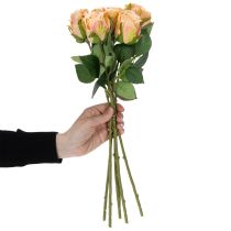 Artikel Konstgjord rosbukett med realistiskt utseende, långvarig, för bröllopsdekoration, 44 cm, 6 stycken