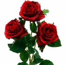 Röd ros konstgjorda rosor sidenblommor 3st