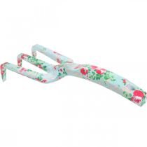 Artikel Handkratta i metall, kratta med rosmotiv, minikratta L23cm