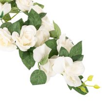 Artikel Konstgjord rosengirlang med vita blommor för dekoration, 170 cm