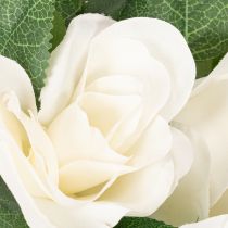 Artikel Konstgjord rosengirlang med vita blommor för dekoration, 170 cm