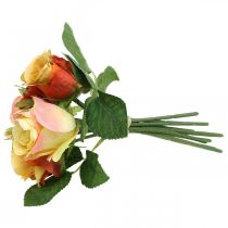Artikel Orange rosbukett Ø17cm L25cm konstgjorda blommor dekoration höst bröllopsbordsdekoration