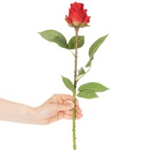 Artikel Roskvist sidenblomma konstgjord ros röd 72cm 3st
