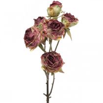 Konstgjord ros, bordsdekoration, konstgjord blomma rosa, rosengren antikt utseende L53cm