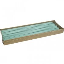 Artikel Rustika ljus pinnljus färgade gröna 350/28mm 4 st