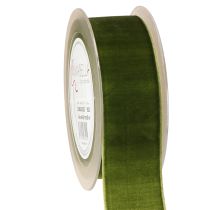 Artikel Sammetsband dekorativt band tygband sammet mörkgrönt 40mm 8m