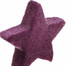 Artikel Scatter dekoration stjärnor flockade sammet stjärnor lila bär 4/5cm 40 st