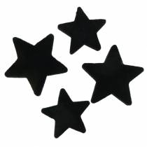 Artikel Scatter dekoration stjärnor sammet svart 4/5cm 40p