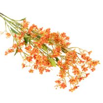 Artikel Konstgjord blomma orkidégren orange filigran rumsdekoration 110 cm 3 st