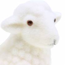 Påskdekoration lamm flockade vit H15cm