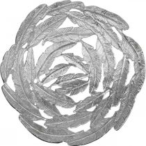 Artikel Dekorativ skål silver metall skål fjädrar Ø37cm H9cm
