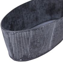 Artikel Skål Oval Metall Svart Grå Vintage 32,5/37 cm Set om 2