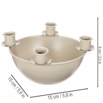 Artikel Ljusstake med 4 hållare, modern adventskrans, beige, 15 cm