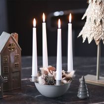 Artikel Ljusstake med 4 hållare, modern adventskrans, beige, 15 cm