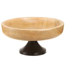 Artikel Skål med fot trä metall natursvart Ø20cm H10cm