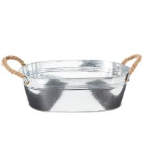 Artikel Oval skål 35 cm x 21,5 cm H11,5 cm, blank zink
