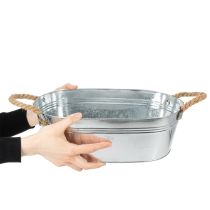 Artikel Oval skål 35 cm x 21,5 cm H11,5 cm, blank zink