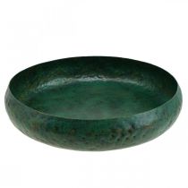 Dekorativ skål grön antik Dekorativ skål metall Ø32cm H7cm