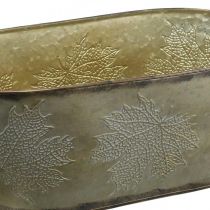 Artikel Höstkruka, växtskål med löv, metalldekor gyllene L38cm H15cm