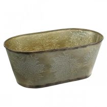 Artikel Höstkruka, växtskål med löv, metalldekor gyllene L38cm H15cm