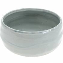 Keramikskål, korrugerad plantering, oval keramisk dekoration, H7,5 cm