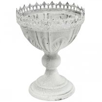 Koppskål metall vit dekorativ skål antik look Ø15,5cm