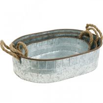 Artikel Kruka med handtag, örtskål, arrangemang botten silver, brun L39/35,5/32 cm H10/8,5/7 cm set om 3