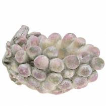 Dekorativ skål druvor grå lila grädde 19 × 14 cm H9,5 cm
