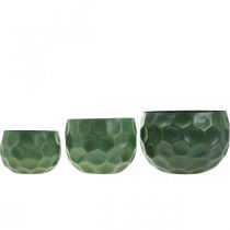 Artikel Dekorativ skål metallgrön vintage planter Ø25 / 20,5 / 16,5cm uppsättning av 3