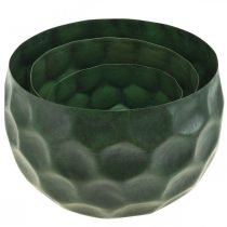 Artikel Dekorativ skål metallgrön vintage planter Ø25 / 20,5 / 16,5cm uppsättning av 3