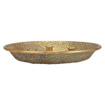 Ljusplatta metall antik pinne ljushållare guld Ø32cm