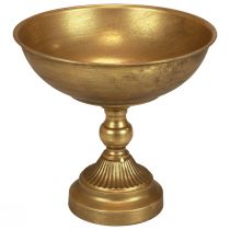 Skål med fot dekorativ metallskål guld Ø25,5cm H24cm