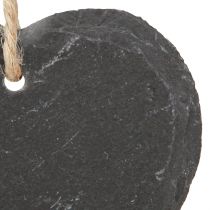 Artikel Skiffertavla litet hjärta för upphängning svart 7,5cm 6st